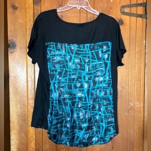 Pull over top, black with turquoise by Analogy.